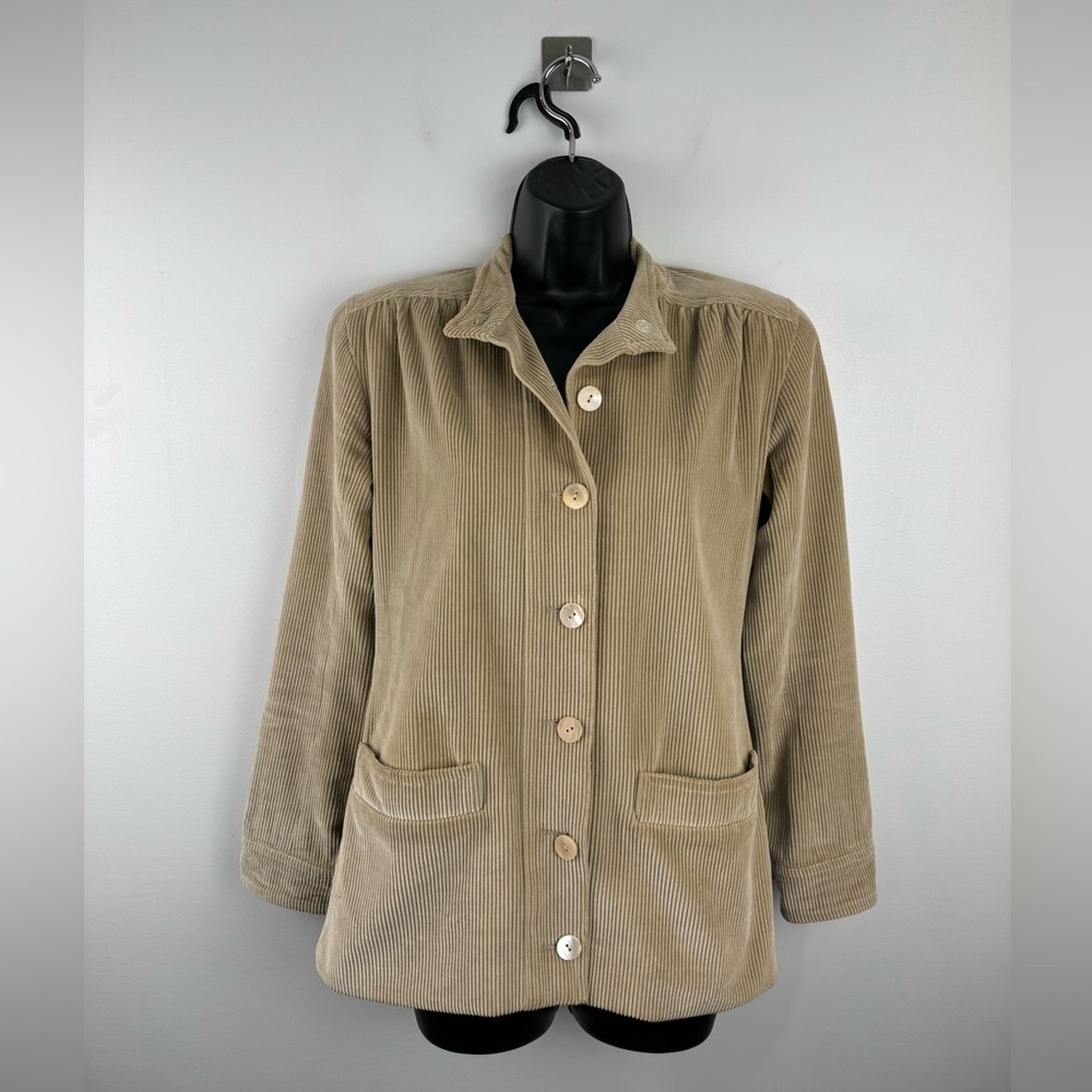 Maryam Nassir Zadeh Beige Corduroy Button-Up Jacket